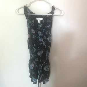 XL Maternity Motherhood Sleeveless Blue Floral and Black Blouse